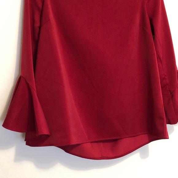 NWT English Factory Red Bell Sleeve Blouse Sz M - Picture 4 of 11